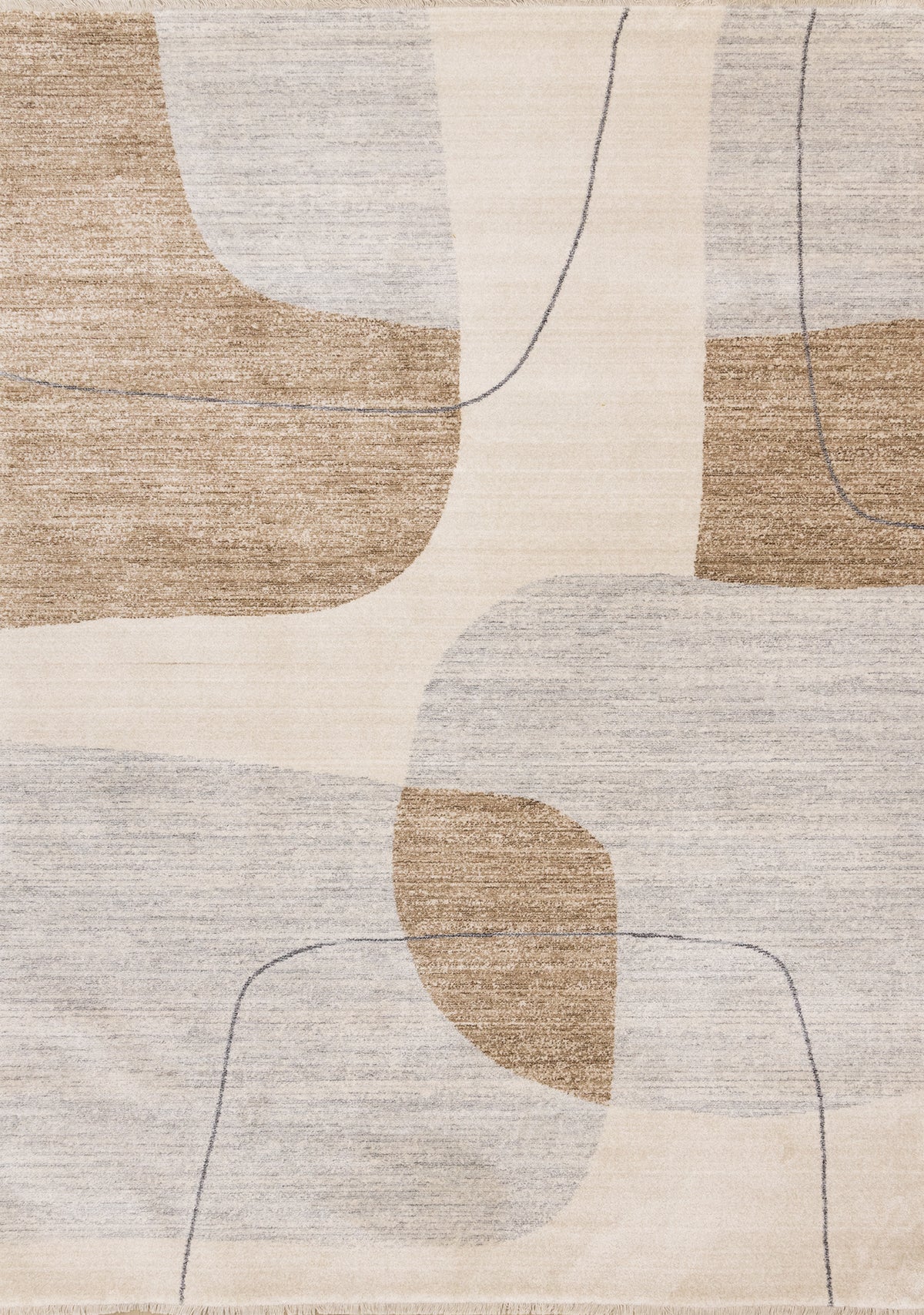 Piper Geometric Contemporary Beige and Grey Indoor Rug