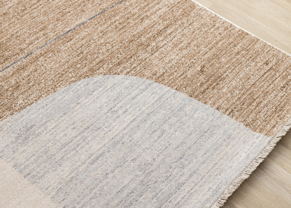 Contemporary Geometric Cream Area Rug