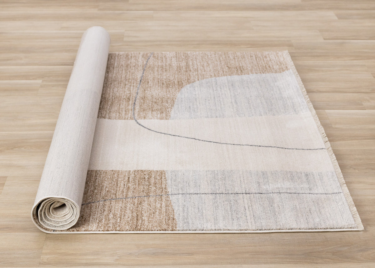 Contemporary Geometric Cream Area Rug
