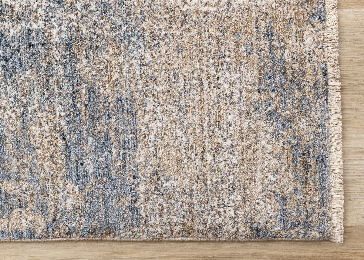 Contemporary Distressed Geometric Beige Area Rug