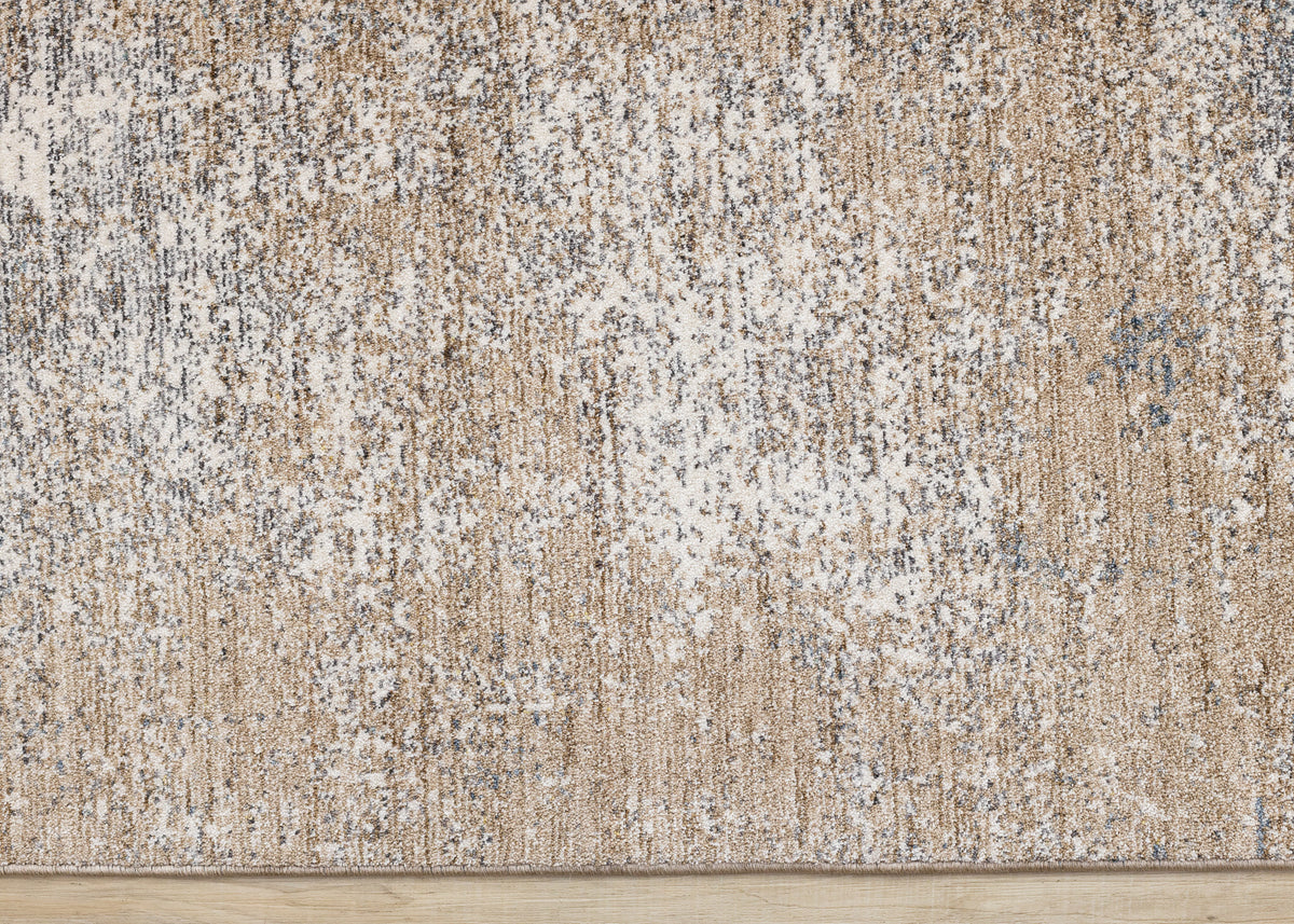 Contemporary Distressed Geometric Beige Area Rug