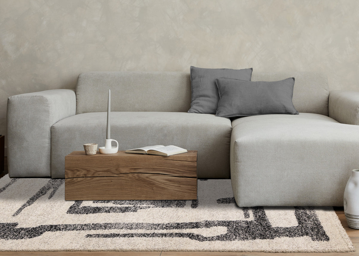 Contemporary Distressed White Area Rug
