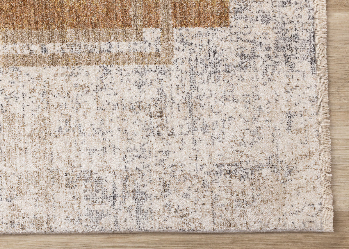 Contemporary Distressed Geometric White Area Rug