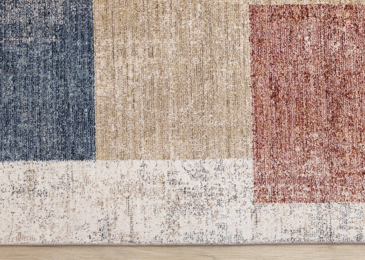 Contemporary Distressed Geometric White Area Rug