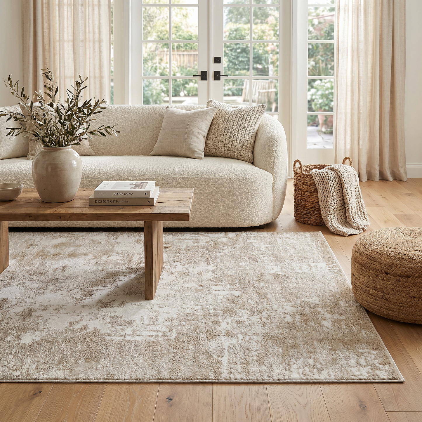 Alfombra beige moderna abstracta Nomad