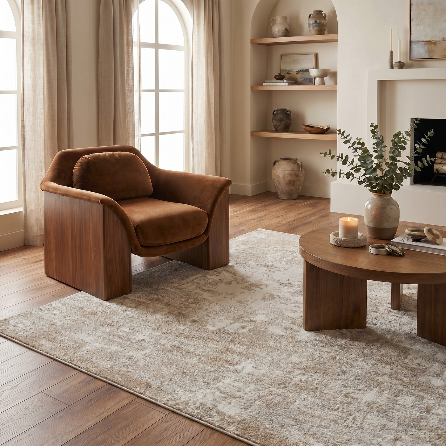 Alfombra beige moderna abstracta Nomad