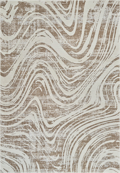 Nagisa Abstract Modern Beige and Brown Indoor Rug