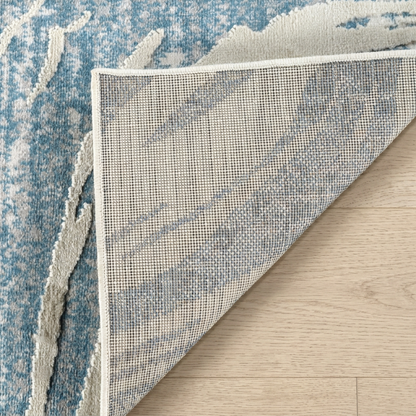 Nagisa Abstract Modern Blue and Beige Indoor Rug
