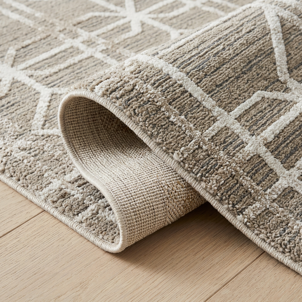 Kiona Trellis Modern Beige and Brown Indoor Rug