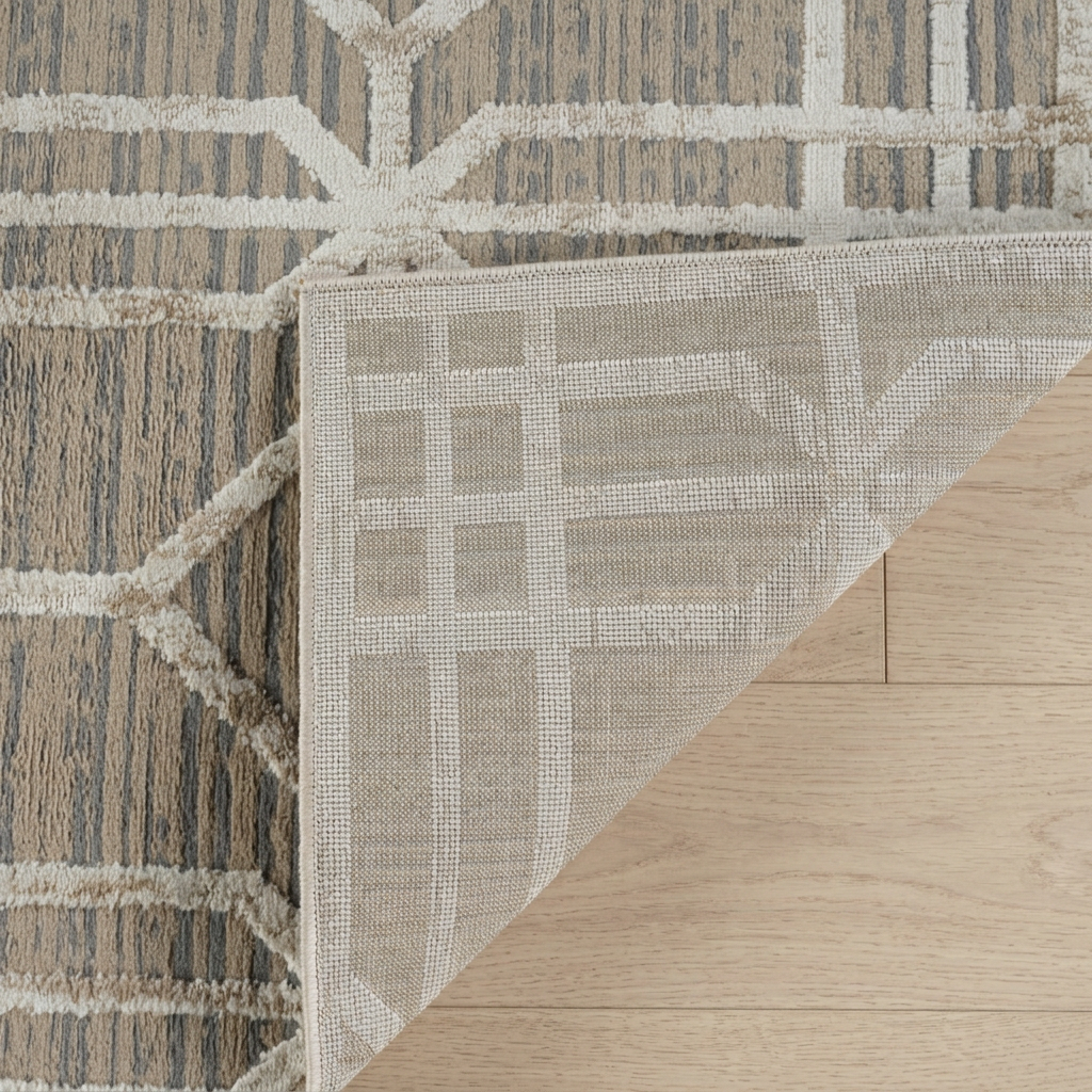 Kiona Trellis Modern Beige and Brown Indoor Rug