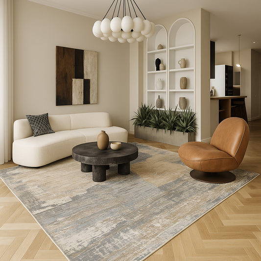 Nomad Abstract Modern Cream Rug