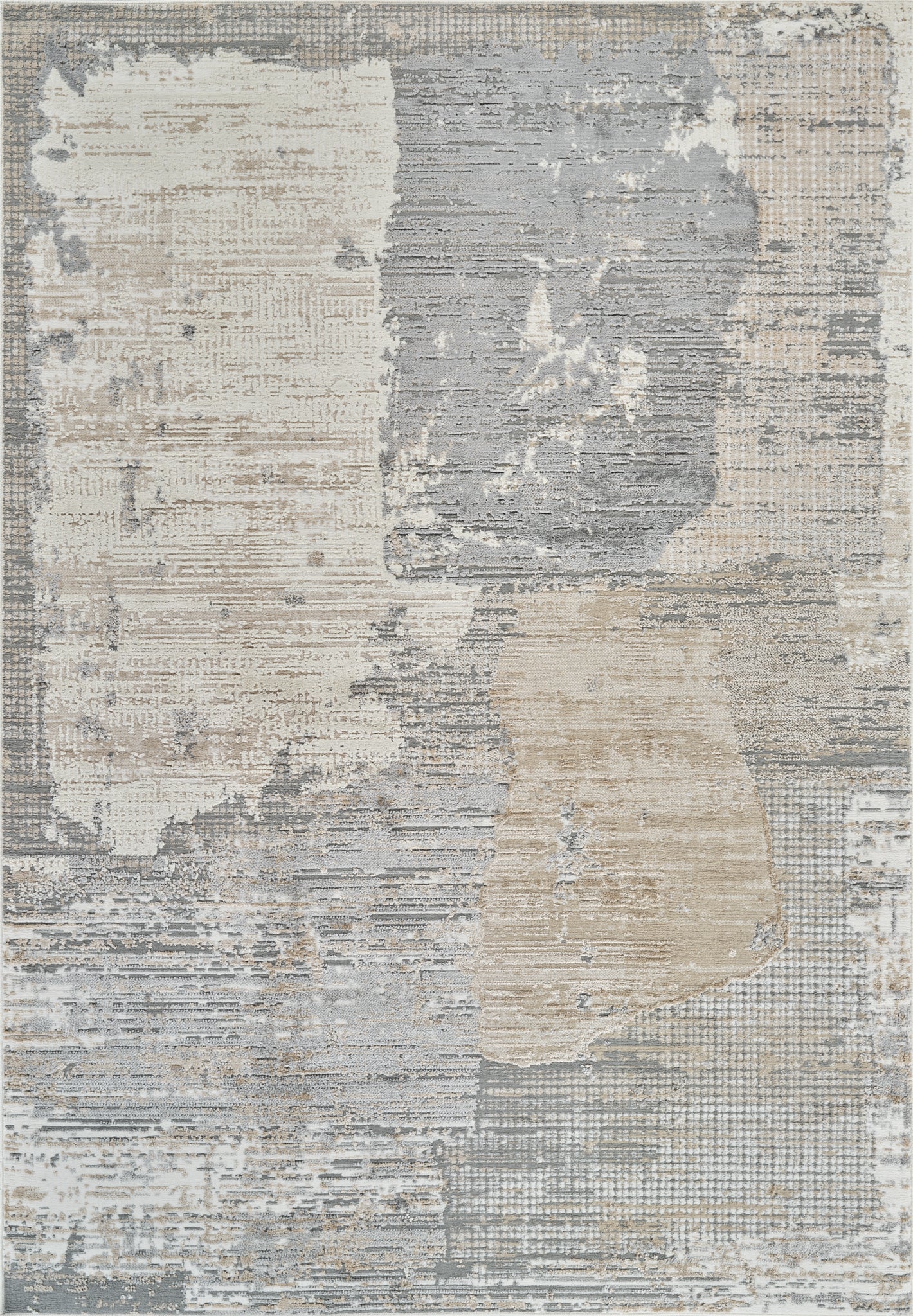 Atlas Abstract Contemporary Cream Indoor Rug