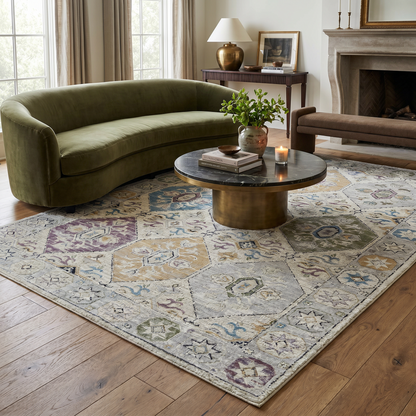 Tapis beige bohème vintage Nomad