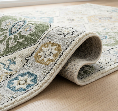Tapis beige bohème vintage Nomad