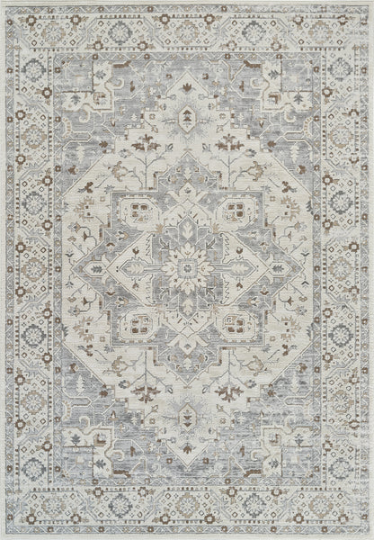 Alfombra persa oriental gris nómada
