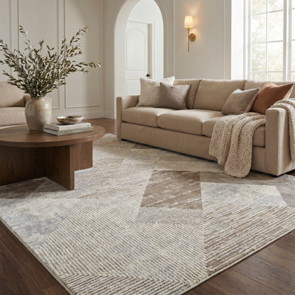 Alfombra beige moderna abstracta Nomad