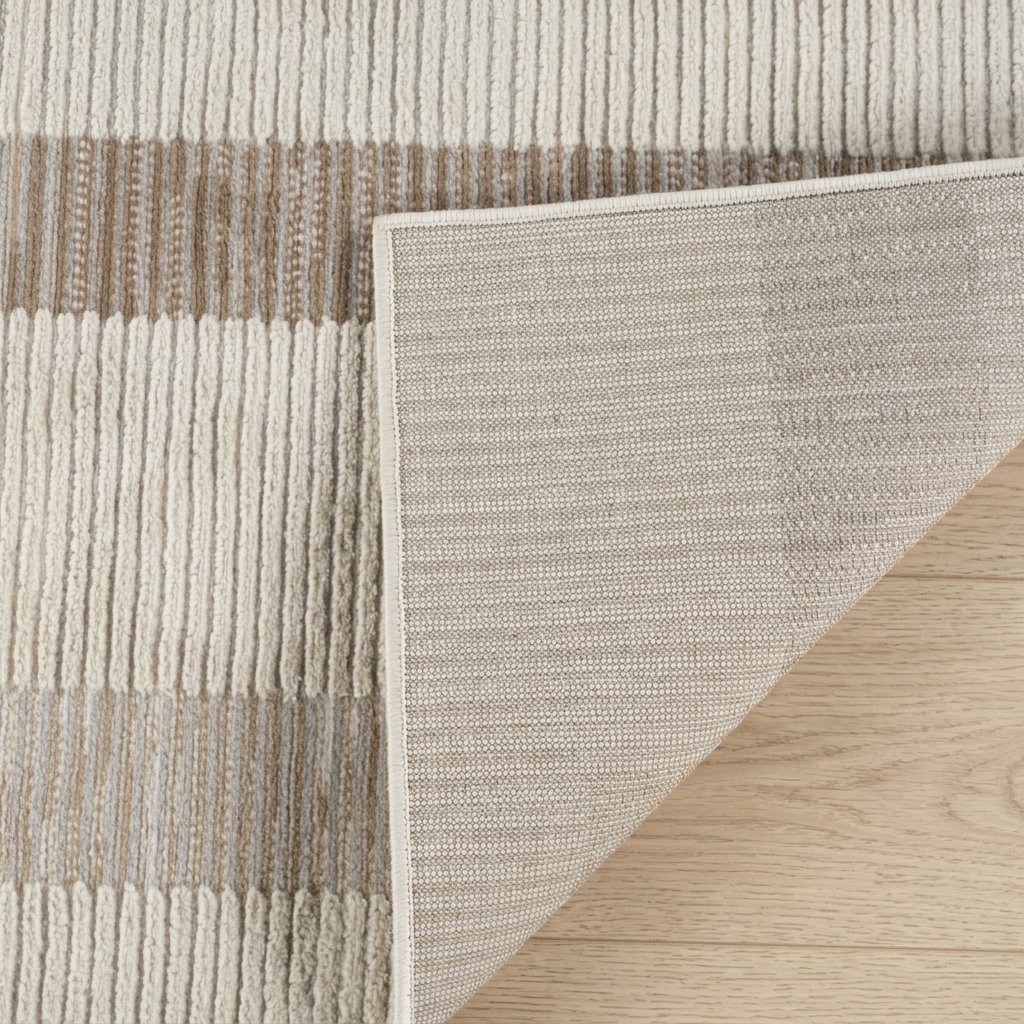 Rune Abstract Contemporary Beige and Brown Indoor Rug