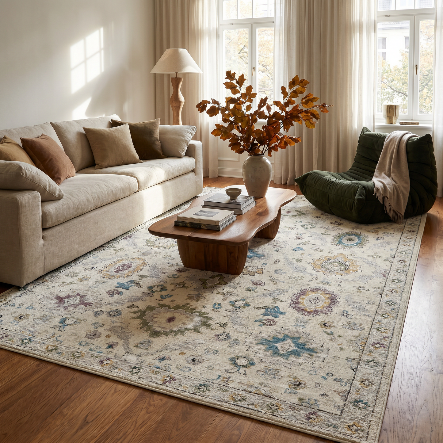Tapis beige bohème classique Nomad