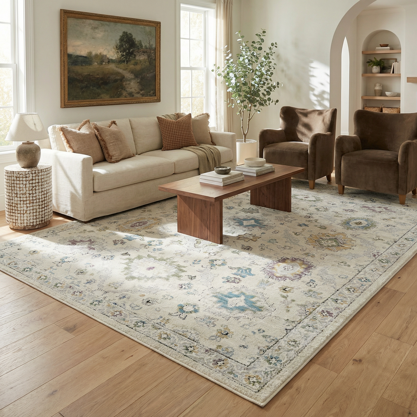 Tapis beige bohème classique Nomad
