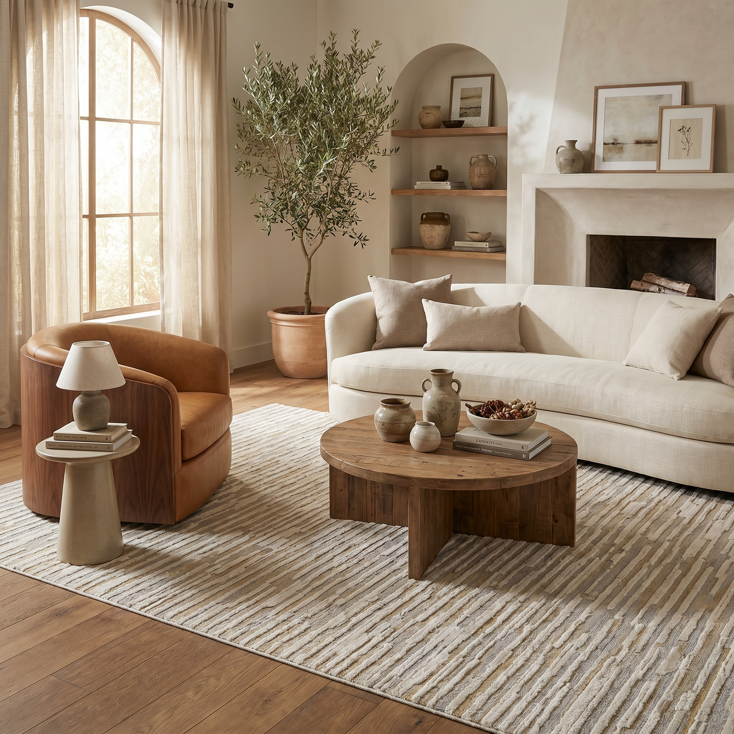 Alfombra beige moderna abstracta Nomad