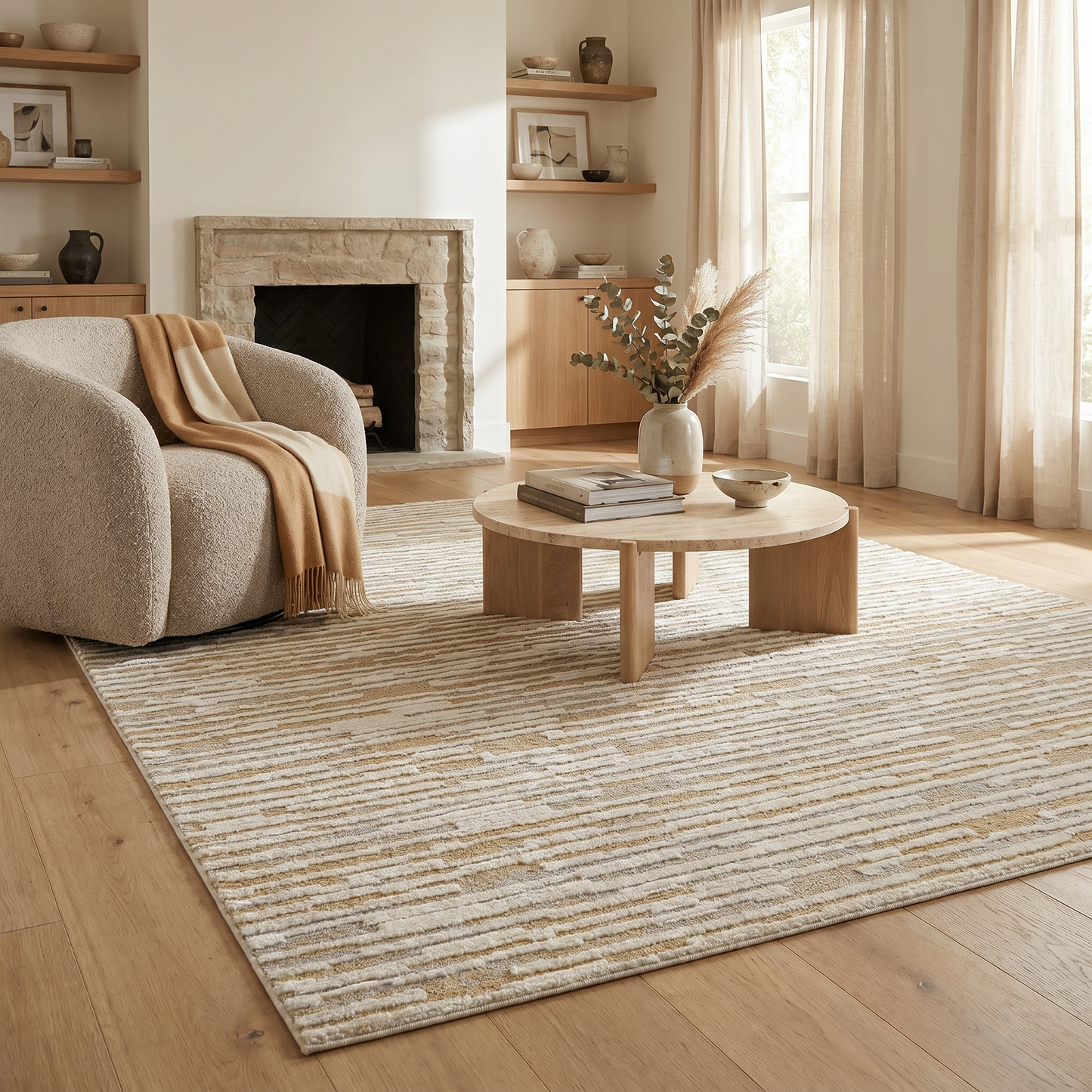 Alfombra beige moderna abstracta Nomad