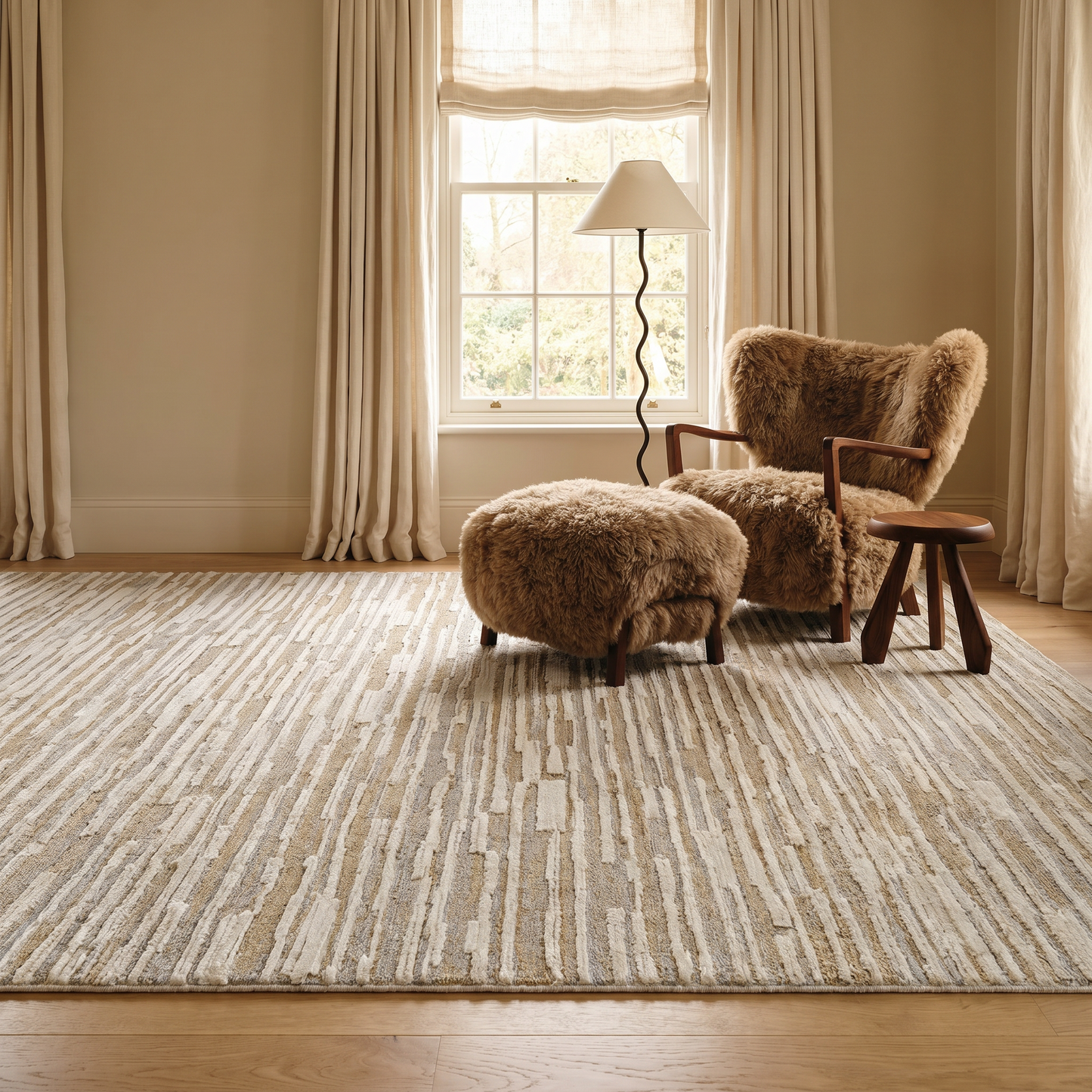 Alfombra beige moderna abstracta Nomad