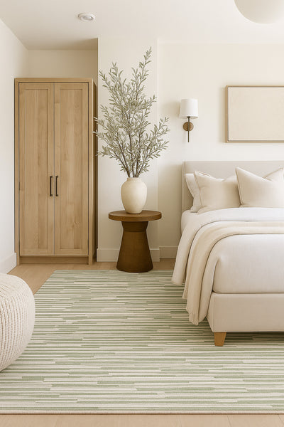 Tapis vert moderne abstrait Nomad