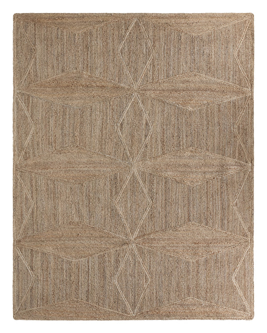 Abel Geometric Geometric Tan and Beige Area Rug