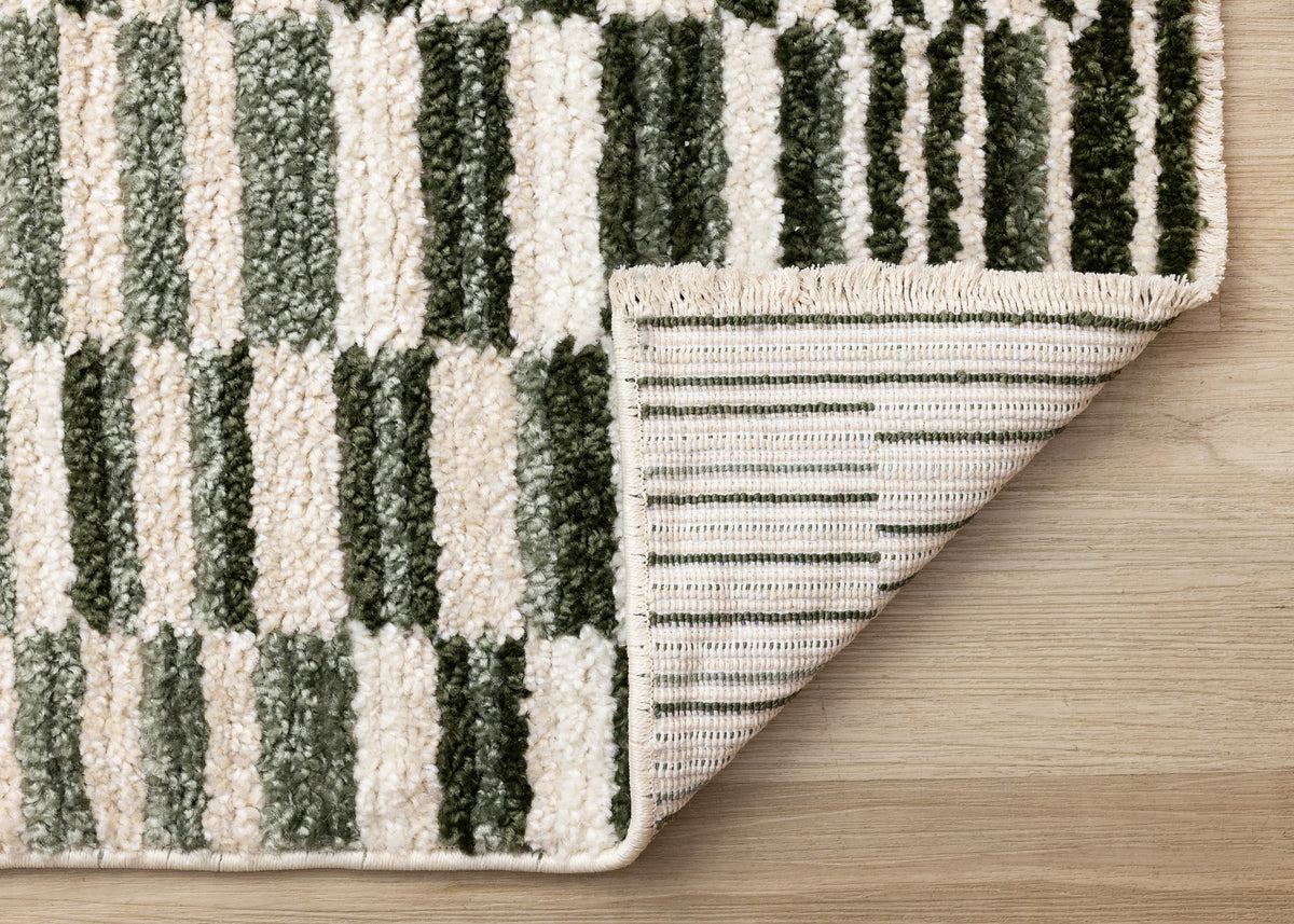 Contemporary Stripes Green Area Rug
