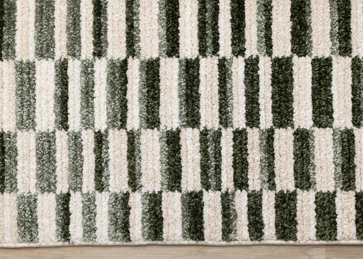 Contemporary Stripes Green Area Rug