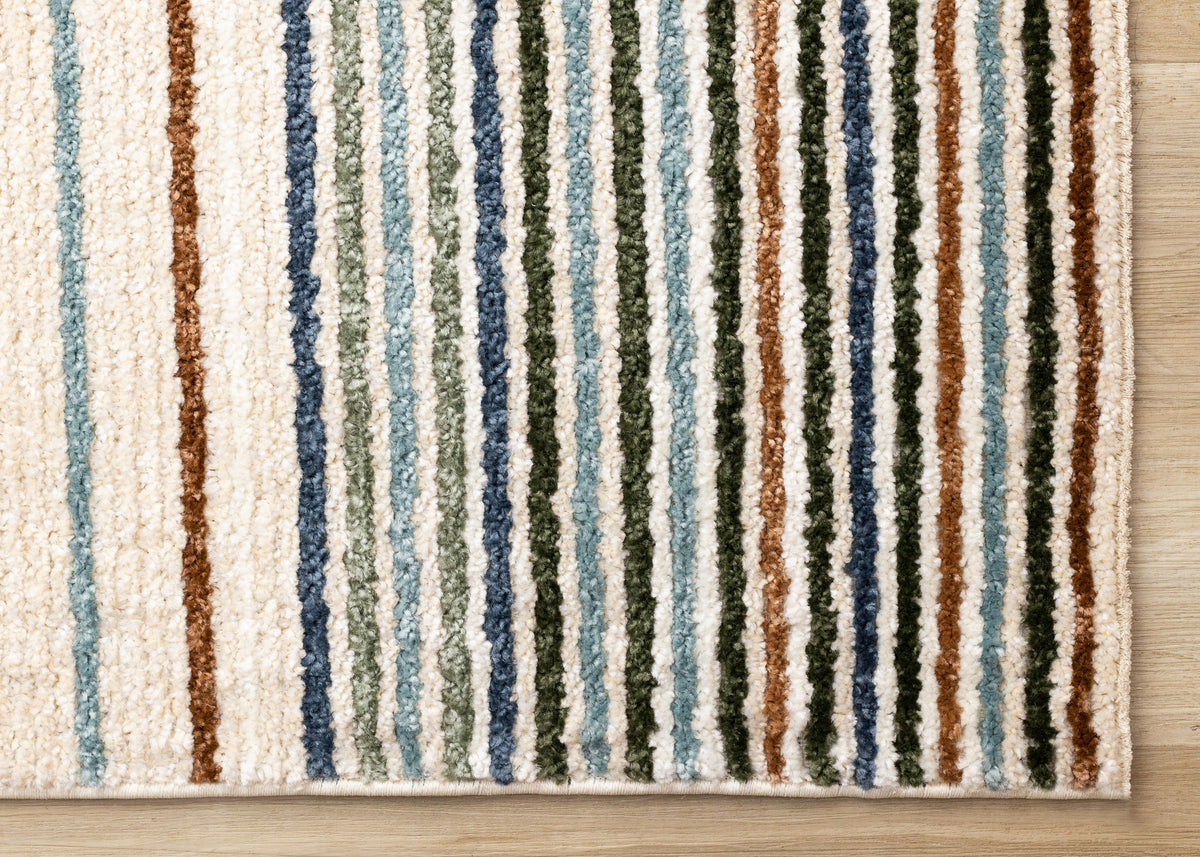 Contemporary Stripes Cream Area Rug
