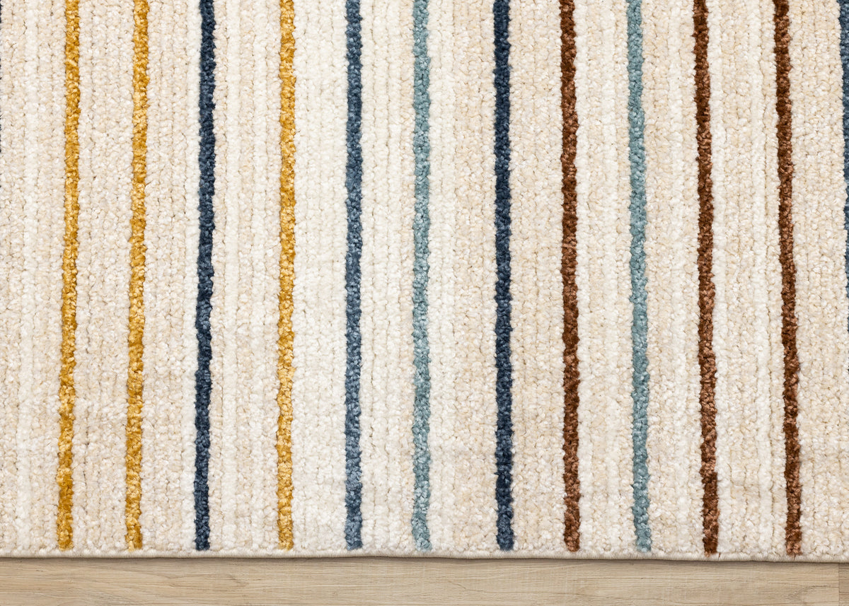 Contemporary Stripes Cream Area Rug