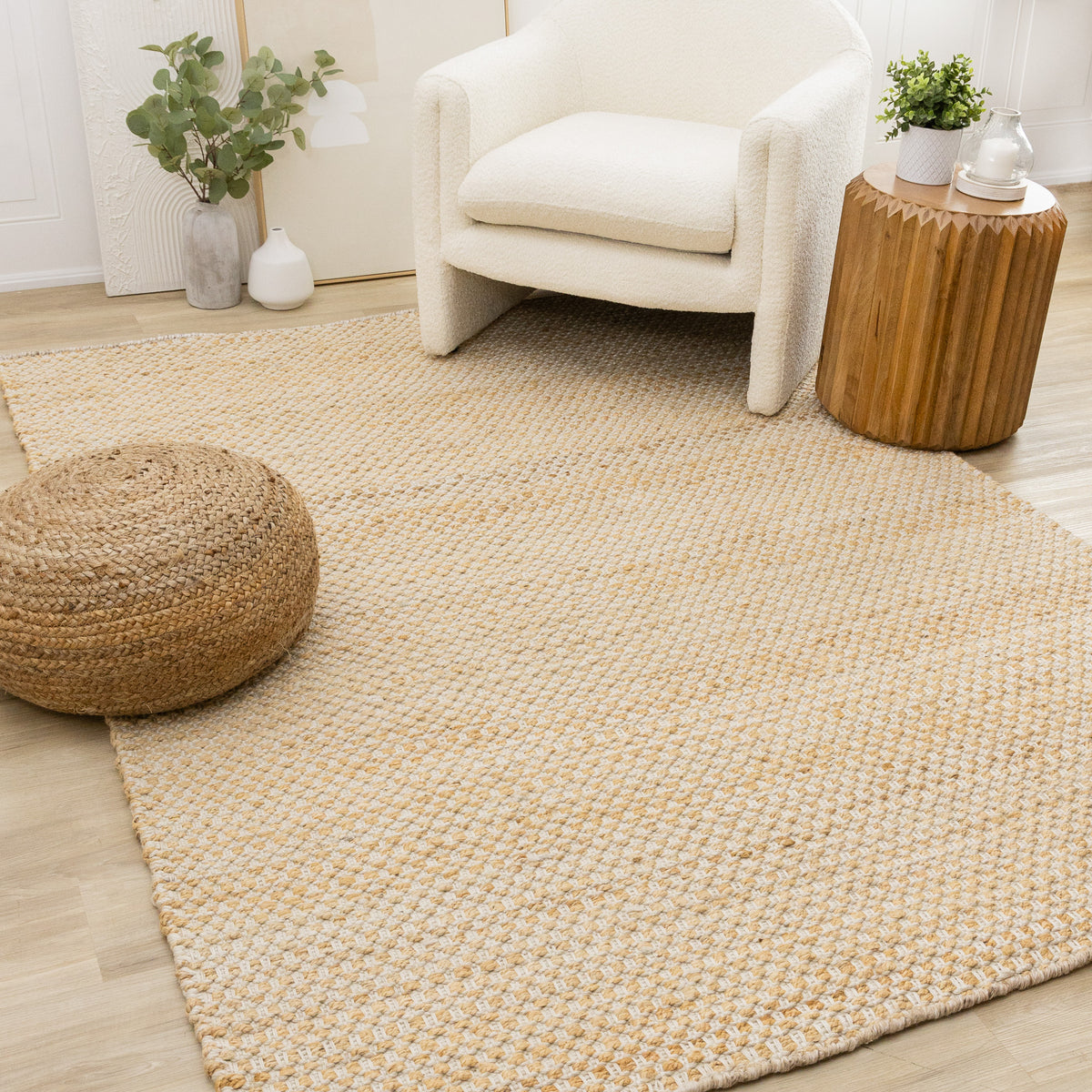 Contemporary Stripes Cream Area Rug