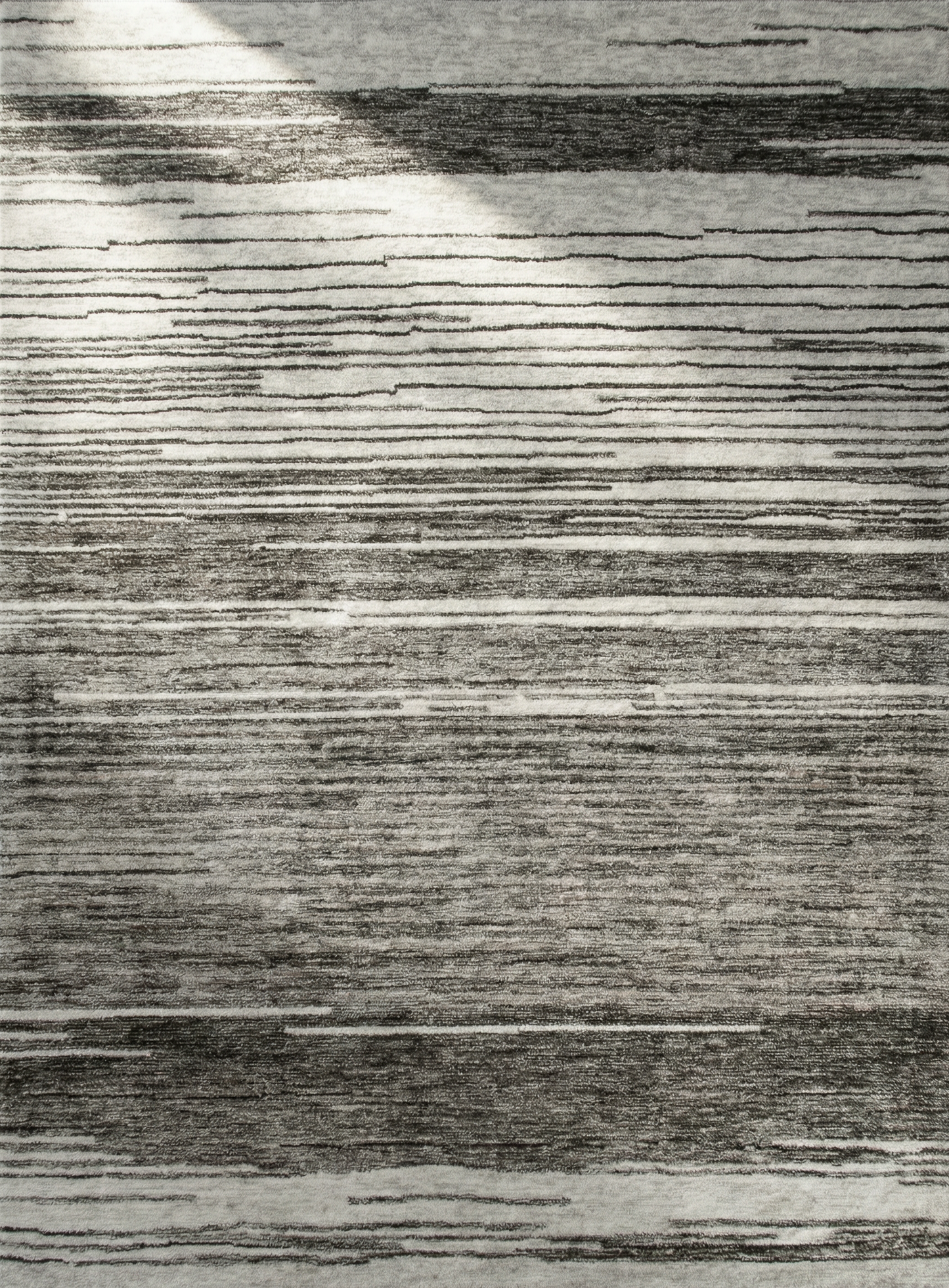 Esker Linear Abstract Contemporary Grey and Black Indoor Rug