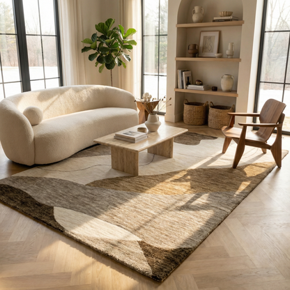 Alfombra beige moderna abstracta Maya