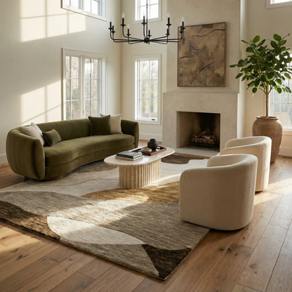 Alfombra beige moderna abstracta Maya