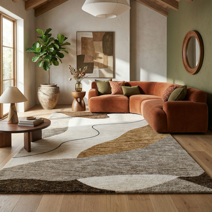 Alfombra beige moderna abstracta Maya