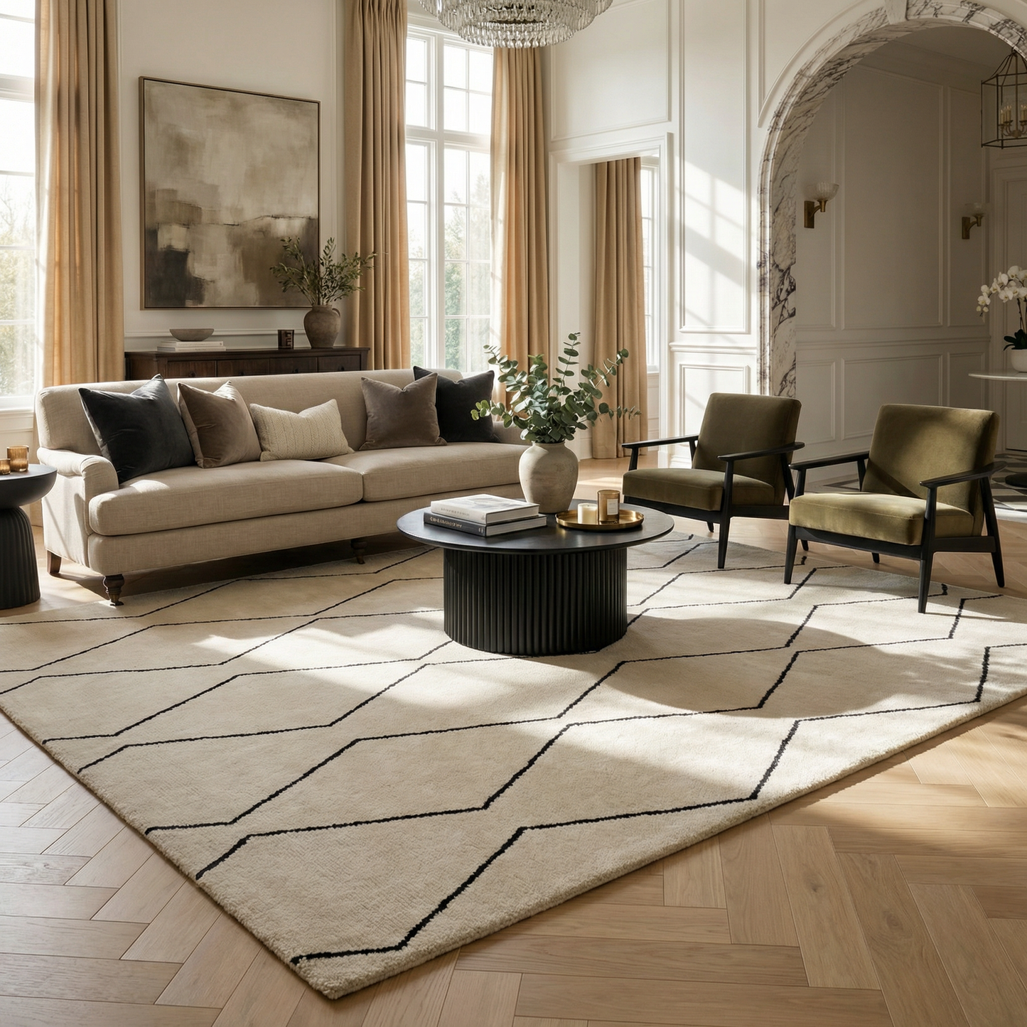 Tapis beige marocain Maya Boho