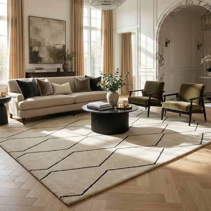 Tapis beige marocain Maya Boho