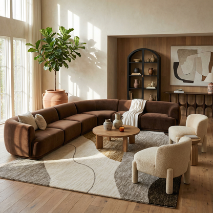 Alfombra beige moderna abstracta Maya