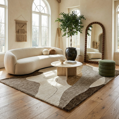 Alfombra beige moderna abstracta Maya