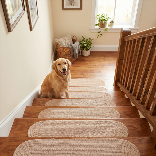 Solid Poly Farmhouse Beige  Indoor Stair Tread