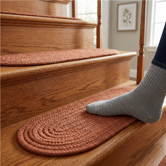 Solid Poly Farmhouse Almond  Indoor Stair Tread