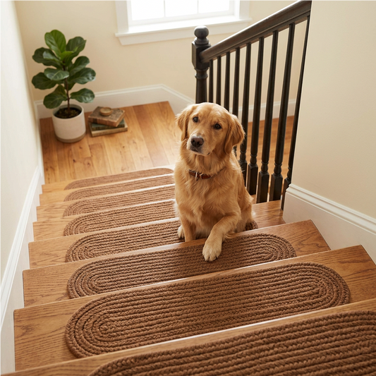 Solid Poly Farmhouse Lt. Brown  Indoor Stair Tread