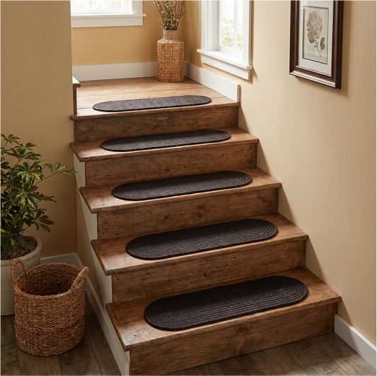 Solid Poly Farmhouse Black  Indoor Stair Tread
