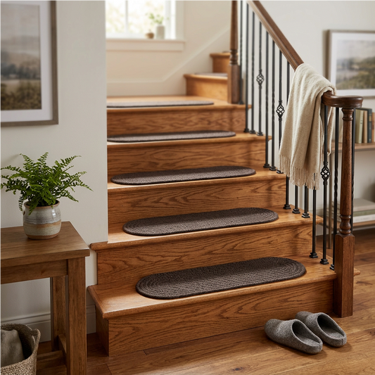 Solid Poly Farmhouse Brown Velvet  Indoor Stair Tread