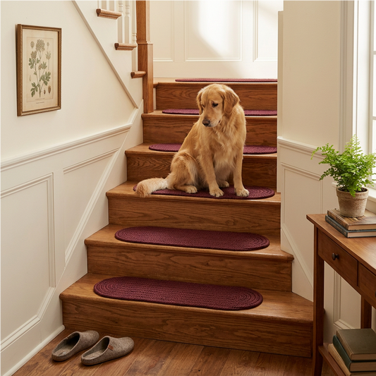 Solid Poly Farmhouse Burgundy  Indoor Stair Tread