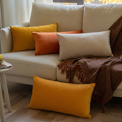 Soft Velvet Aqua Pillow with Insert & Cover