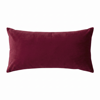 Soft Velvet Winered Pillow with Insert & Cover
