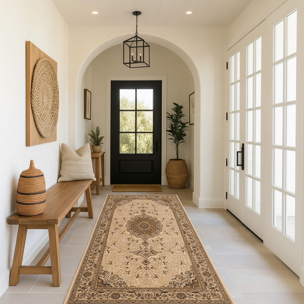 Rihab Persian Medallion Traditional Beige and Cream Indoor Rug